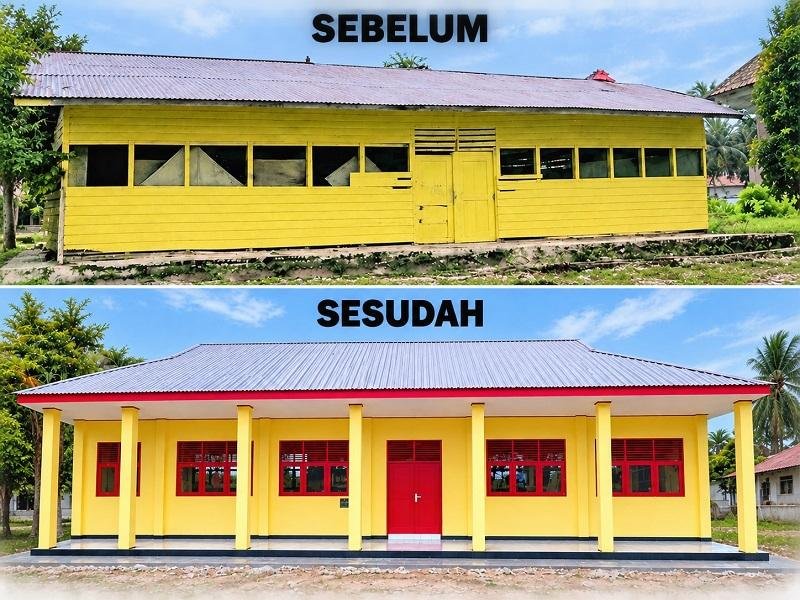 Lama Terbengkalai, SDN 020 Pangkalan Baru Kampar Diperbaiki