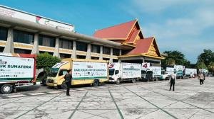 Solidaritas Nasional Dilepas Pemprov Riau, Konvoi Truk Dompet Dhuafa Menuju Aceh